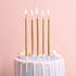 PHD CAKE Gold Long Thin Metallic Birthday Candles, Cake Candles, Birthday Parties, Wedding Decorations, Party Candles, Cake Decorations...