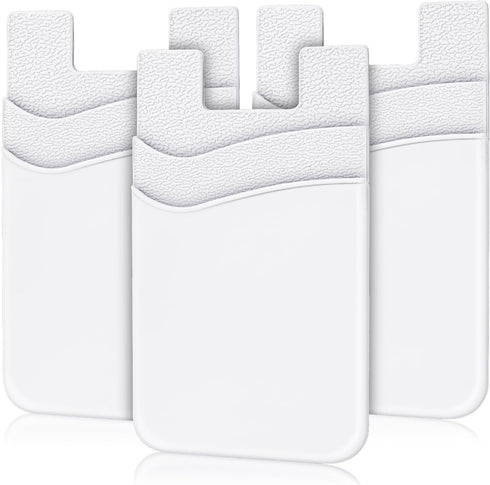 Senose Phone Card Holder, Phone Wallet Stick On, Silicone Card Holder for Back of Phone Credit Card Holder for Phone Case Compatible for Most of C...