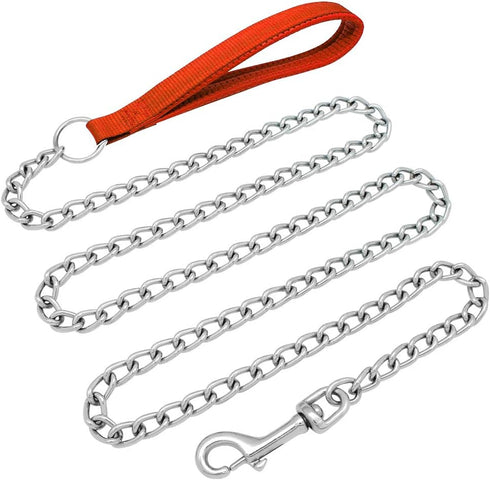 Beirui Premium 6 Foot Chain Heavy Duty Dog Leash - Soft Padded Foam Handle Lead - Perfect Basic Leashes for Large & Medium Size Pets Walking,Traff...