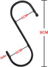 30 Pack 3.5 inch Heavy Duty S Hooks - Plants, Outdoor, Light, Cup, Large Hangers for Kitchen, Bathroom, Bedroom and Office (Black)...