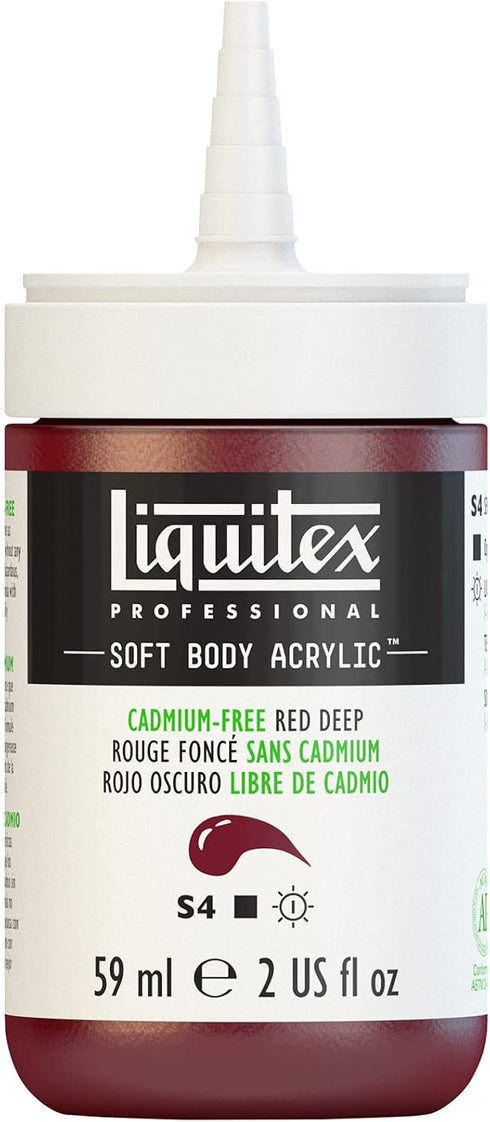 Liquitex Professional Soft Body Acrylic Paint, 59ml (2-oz) Bottle, Cadmium-Free Red Deep...
