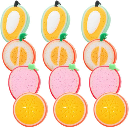 12pcs Cleaning Sponge Cute Fruit-Shape Kitchen Sponge Washing Sponge Dish Cleaning Sponge Scrubber(4.72X4.72X1.38in)...