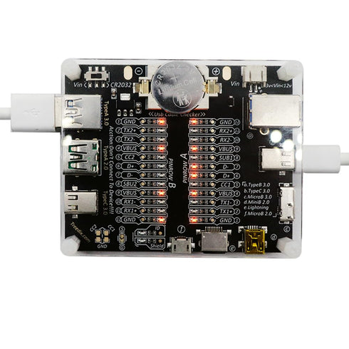 USB Cable Tester Board USB Cable Checker Data Wire with Acrylic Case Charging Test Data Line Type-C Micro Type A Type B...