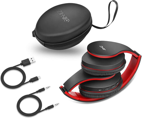 ZIHNIC Bluetooth Headphones Over-Ear, Foldable Wireless and Wired Stereo Headset Micro SD/TF, FM for Cell Phone,PC,Soft Earmuffs &Light Weight for...