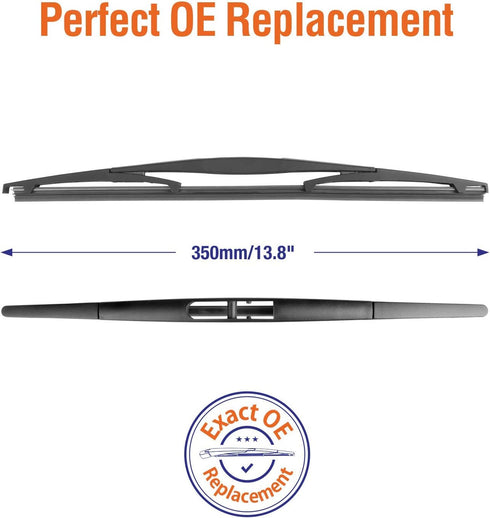 Genuine Rear Wiper Blades for Honda CRV CR-V 2007 2008 2009 2010 2011, 14"+14" (2 Pack) OEM 76730-SFA-003, Compatible for Honda Fit Pilot/Subaru T...