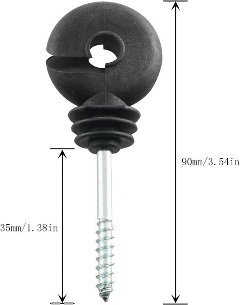 12pcs Electric Fence Insulator Screw-in Insulator Black Self-Tapping Fence Ring Post Wood Post Insulator...