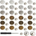 24 Sets Button Pins for Jeans, No-Sew Nailess Removable Instant Jean Button Pins for Pants, Reusable and Adjustable - Removable Screwdriver Includ...