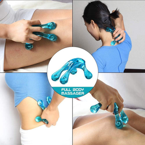 Palm Massage Tool - Easier Grip Handheld Massage Tool, Four Point Massage Tool, for Deep Tissue Pain Relief (Blue)...