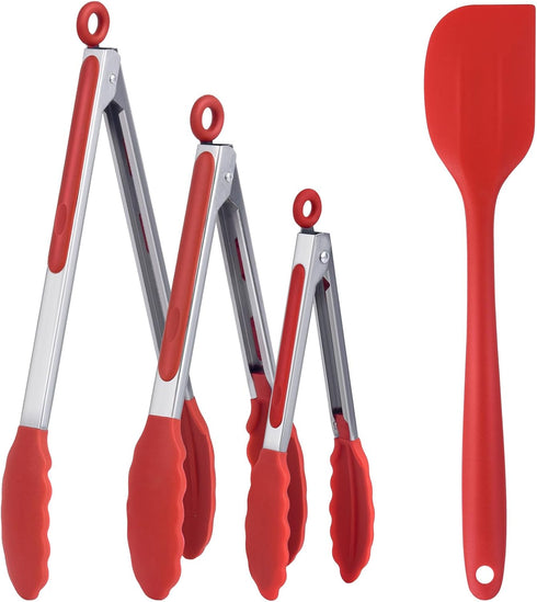Kitchen Tongs for Cooking Locking Silicone Tongs,Buffet Tongs,Stainless Steel Serving Tongs,7,9 and 12 In Locking Food Tong with Silicon Tips Sili...