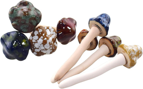 Accessories 8PCS Ceramic Mushroom Garden Pot Decoration Mushroom Figurine Indoor and Outdoor Flowerpot Decoration Lawn Tree Ornaments Pottery...