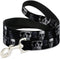 Buckle-Down Dog Leash Geometric 3 D Skull Face Chevron Black Grays White 6 Feet Long 1.5 Inch Wide...