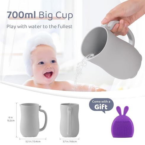 Baby Bath Rinse Cup - Shampoo & Body Washing Rinser Cup - Easy Grip Bathing Scoop for Infants with Comfortable Handle for Seamless Soap and Shampo...