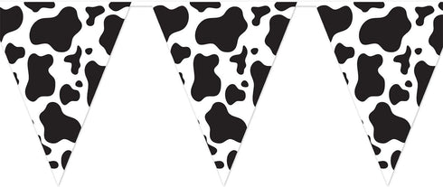 Cow Print Pennant Banner Party Accessory (1 count) (1/Pkg)...