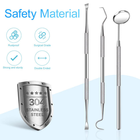 Dental Tools, Sopito 3PCS Teeth Cleaning Tools Stainless Steel Dental Scraper, Scaler Pick Plaque Remover Set…...