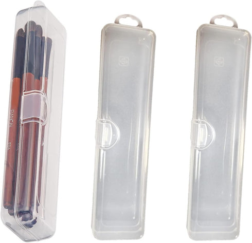 Portable Travel Cosmetic Brush Holder Dispenser Portable Cutlery box Storage Box with Transparent Lid Fixed Frame Storage Jar Cotton swab box Dent...
