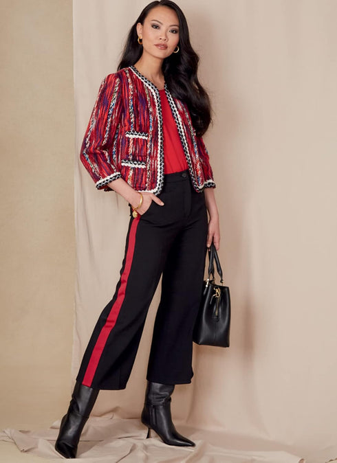 Vogue Misses' Fitted Jacket and Pants Sewing Pattern Kit, Code V1830, Sizes 8-10-12-14-16, Multicolor...