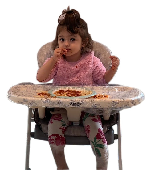 Toddler Table Cover for Highchair – 8Pcs Set High Chair Cover Compatible with Standard Trays – Disposable and Practical Design – Ideal for Non-Mes...