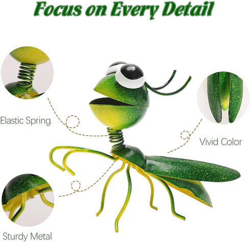 Lewondr Insect Metal Wall Art, 3D Locust Metal Wall Sculpture, Hanging Outdoor Wall Decor Fence Decoration for Garden, Yard, Patio, Indoor Home, S...