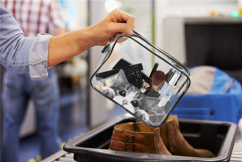 Toiletry Bags Makeup Bags & Cases Waterproof Plastic Bag Clear PVC Travel Accessories Bag Organizer for Men and Women Travel Business Bathroom (Tr...