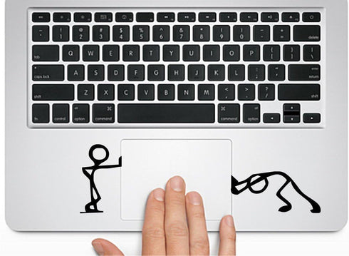 Cute Cartoon -Pushing and Standing Silhouette - MacBook Trackpad-Laptop.G1-A24...