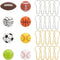 NBEADS 8 Pcs 8 Styles Knitting Needle Stoppers, 20 Pcs Iron Kilt Pin Stitch Markers Sports Ball Needle Point Protectors with a Storage Box Knittin...