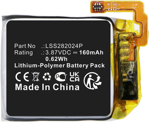 160mAh LSS282024P Battery Replacement Compatible with Fitbit Versa 4 Fitness Smartwatch FB523...