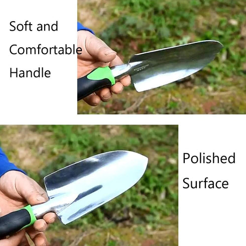 Garden Trowel & Hand Wide Shovel Pointed with Soft Rubberized Non-Slip Ergonomic Handle for Planting, Transplanting, Weeding, Moving and Smoothing...