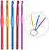 Large Size Aluminum Crochet Hook Set 6.5m(K)/8mm(L)/9mm(M)/10mm(N)/12mm(O) Knitting Needles Craft Weave Yarn Set - Mini Keychain Set Included...