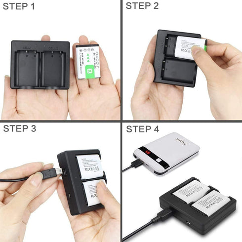 ENEGON NP-BX1 Battery (2-Pack) and Rapid Dual Charger for Sony NP-BX1 and Sony ZV-1, Cyber-Shot DSC-RX100, DSC-RX100 II/III/M4/M5/M6/M7/?/?/?/?/VA...