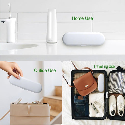 Electric Toothbrush Travel Case for Oral-B Toothbrushes & 6Pcs Reusable Toothbrush Head Covers Compatible with Oral B Electric Toothbrush Heads (W...