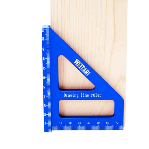 45/90 Degree Triangle Ruler Scriber, Woodworking Square Protractor, Aluminum Alloy Miter Triangle Ruler High Precision Layout Measuring Tool, Mult...