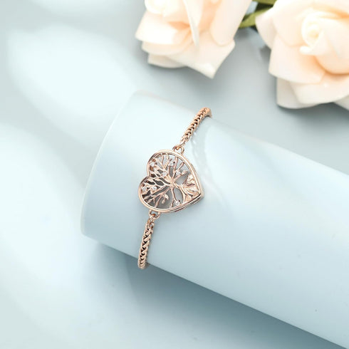 shajwo Cremation Jewelry Tree of Life Heart Urn Bracelet for Human Ashes for Women Men Adjustable Memorial Keepsake Link Bracelet...