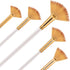 Giantree 5 Pcs Fan Paint Brushes Sets, Oil Acrylic Paint Brushes Wood Handle Nylon Hair Watercolor Fan Brush for Painting Brush for Acrylic Painti...