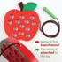 KLT Lacing Toy for Toddlers, Wooden Threading Toys, 1 Apple and 1 Watermelon with Bag, Educational and Learning Montessori Activity for Baby and K...