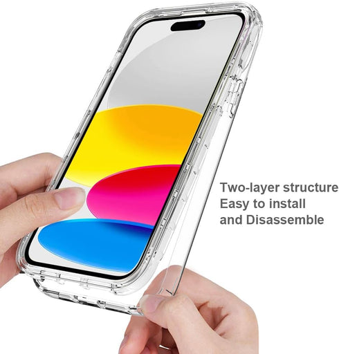 HAII Clear Case for iPhone 15 Plus, Thin Slim Crystal Bilayer Bumper Shockproof Protective Case Cover for iPhone 15 Plus 6.7 inch 2023 (Clear Blue...
