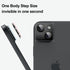 for iPhone 15 / iPhone 15 Plus Camera Lens Protector, Step Tempered Glass Camera Screen Cover Film Matte Alloy Metal Original invisible, Black, 2 ...