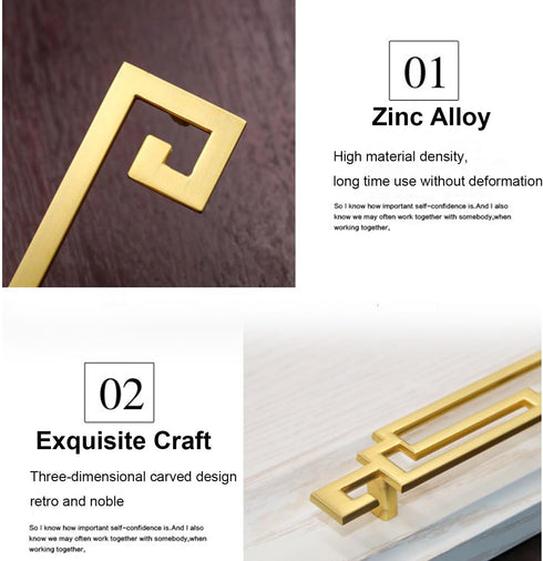 4PCS Chinese Style Cabinet Pull Handles, Drawer Pulls, Closet Handles, Hardware Handles for Furniture Dresser Drawer with Screws (128mm Hole spaci...