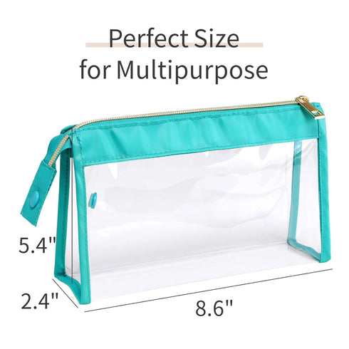 PACKISM Clear Makeup Bags, Perfect Size TSA Approved Toiletry Bag for Travel, Durable Clear Pouches with Zipper for Home Storage Organizing, Bathr...
