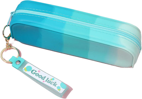 YYaaloa Silicone Pencil Case,Colorful Waterproof Pencil Pouch Aesthetic Pencil Case Small Pencil Bag, Pencil Pouch for Women, Makeup Pouch (green)...