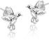 AeraVida Adorable Little Hummingbird in Flight .925 Sterling Silver Earrings | Nature-Inspired Sterling Silver Earrings for Women | Bird-Themed Je...
