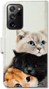 Case for Samsung Galaxy Note 20 Ultra 5G, Cute Brown Cat Leather Flip Phone Case Wallet Cover with Card Slot Holder Kickstand for Samsung Galaxy N...