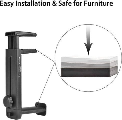 NEETTO HS906 Headphone Stand & Hanger 2 in 1, Above & Under Desk Gaming Headset Holder Mount Hook with Height Adjustable & Rotating Clamp, Earphon...
