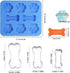 Set of 5, Silicone Molds Puppy Dog Paw & Bone Shaped 2 in 1 and Stainless Steel Bone Cookie Cutter,for Homemade Treats and Cat Animal Paw Ice Cand...