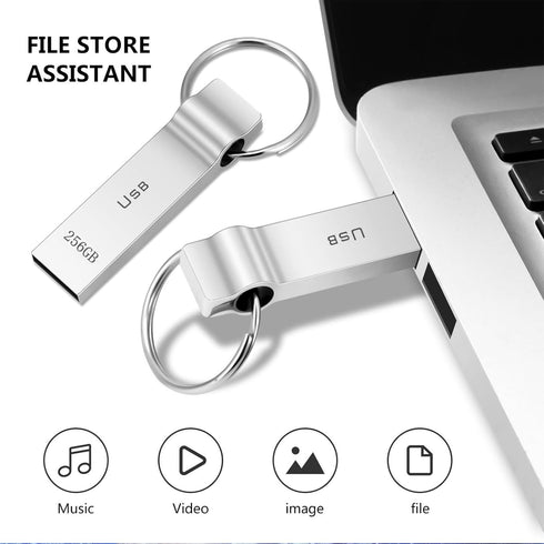 USB Flash Drive 230GB Waterproof USB Stick High Speed Memory Stick 230GB Ultra Large Storage Metal Thumb Drive with Keychain Design for Laptop Com...