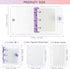 2 Pack Mini Transparent 3 Ring Binder Covers with Binder Inner Paper and Pockets, Clear Soft PVC Notebook Closure Loose Leaf Folder with Snap Butt...