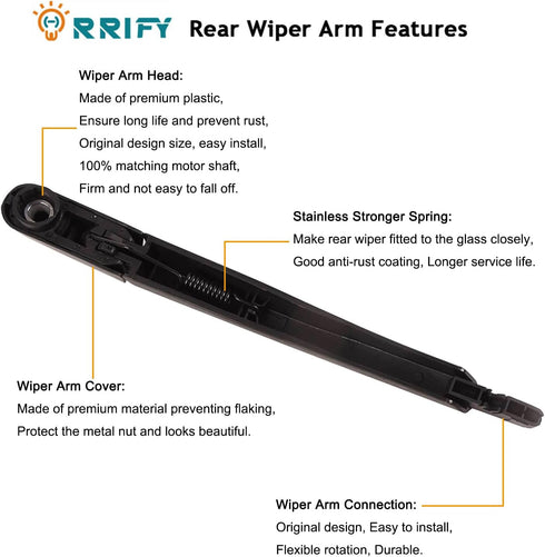 Rear Windshield Wiper Arm Blade 28780-3JA0A for Nissan Rogue 2014-2019, For Nissan Pathfinder 2013-2019 Back Windshield Wiper Assembly...
