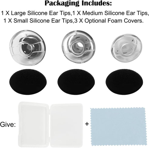 Foam Ear Tips for Plantronics Ploy Voyager 5200 5220 5210 Bluetooth Headset Earphone Covers Silicone Eartips Replacement Earphone Earpads Cushion ...