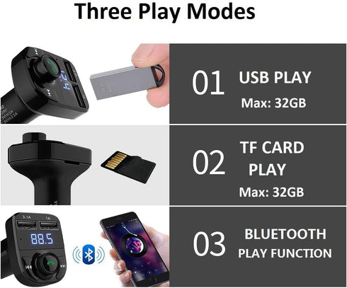 Handsfree Call Car Charger,Wireless Bluetooth FM Transmitter Radio Receiver,Mp3 Audio Music Stereo Adapter,Dual USB Port Charger Compatible for Al...