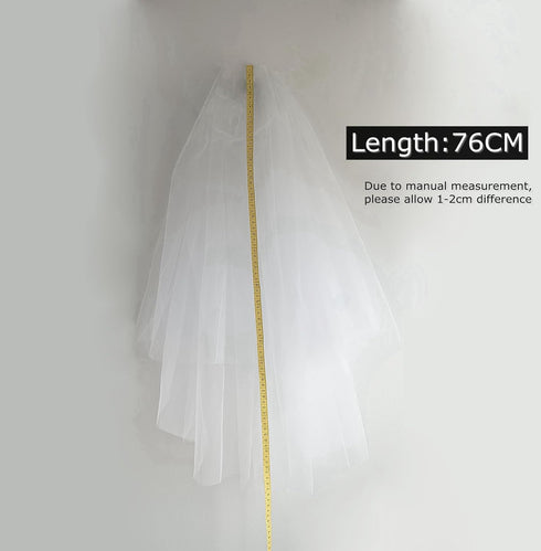 Women's Simple Tulle Bridal Veils Short Wedding Veils For Brides Bachelorette Party Ivory White,Free Size...