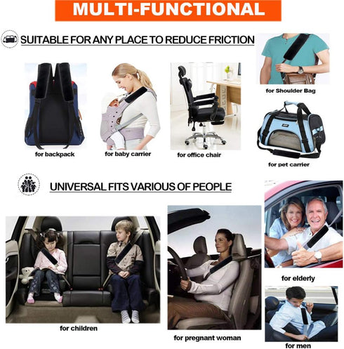 2Pcs Car Soft Plush Seat Belt Shoulder Pad Strap Cover Protector Comfortable Driving (Black)...